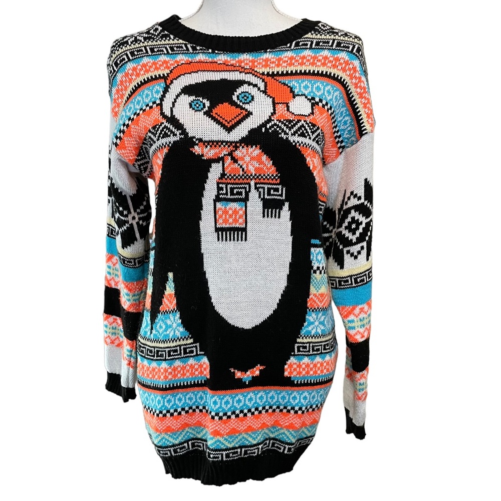 Remel Penguin Holiday Sweater.  Size S/M